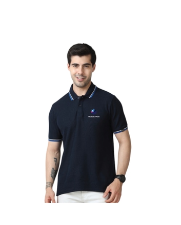 Mark & Spencer Diversity Men's Polo T-shirt Navy Blue White & Blue Tipping